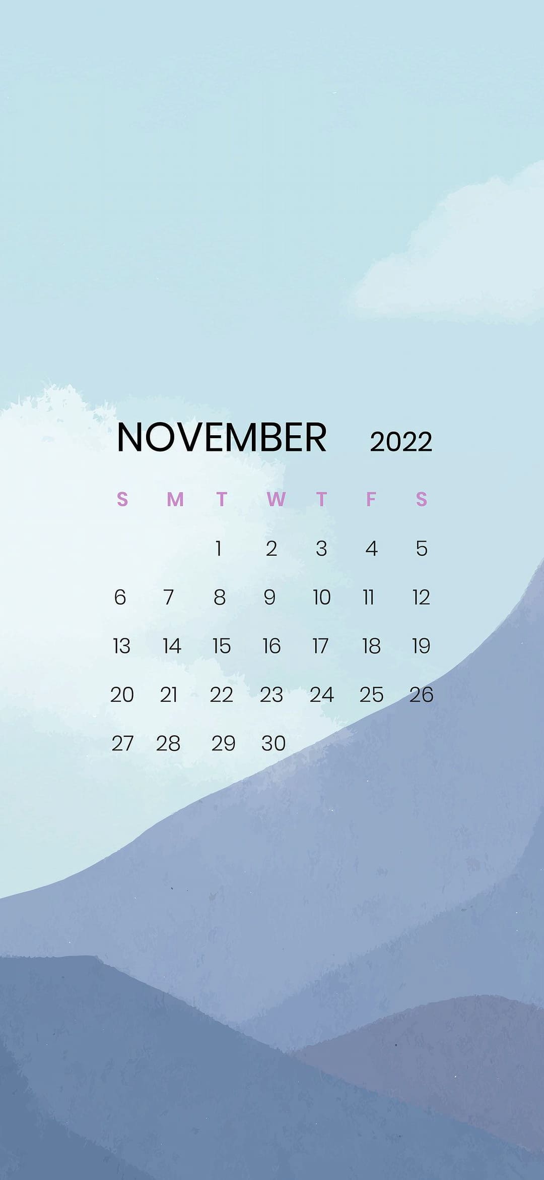 November Calendar 2022 Wallpapers