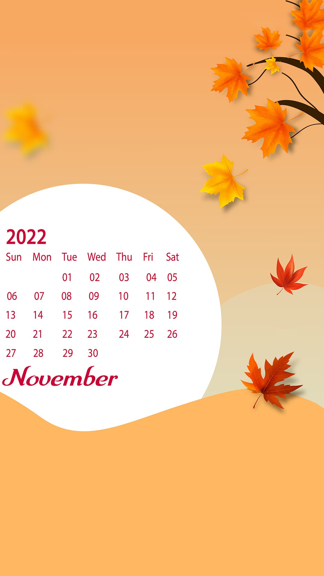 November Calendar 2022 Wallpapers