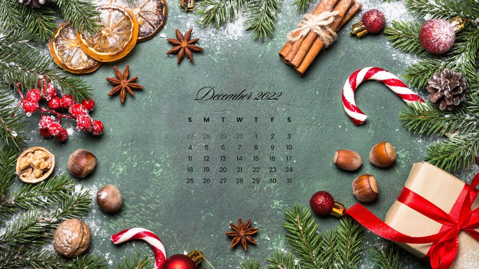 December 2022 Calendar Wallpaper - TubeWP