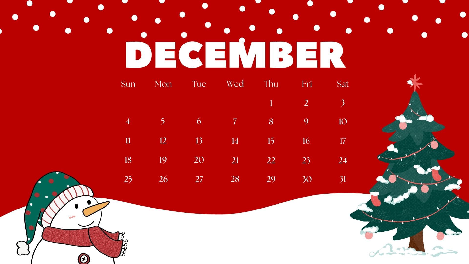 December 2022 Calendar Wallpapers