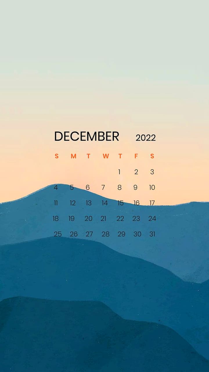 December 2022 Calendar Wallpapers