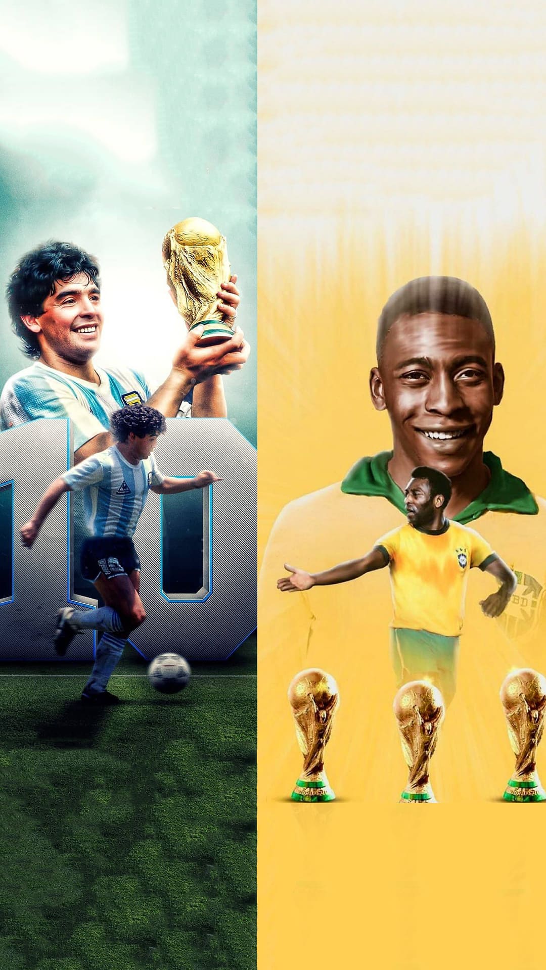 Maradona and Pele Wallpapers