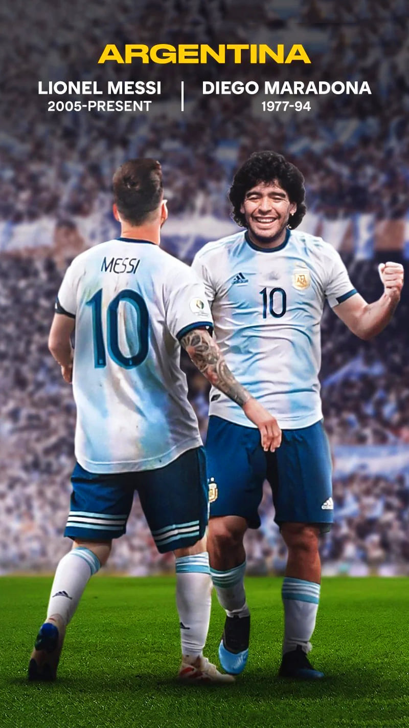 Messi and Maradona Wallpapers