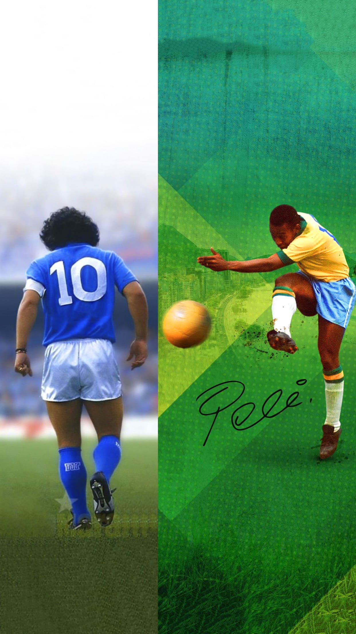 Pele and Maradona Wallpapers
