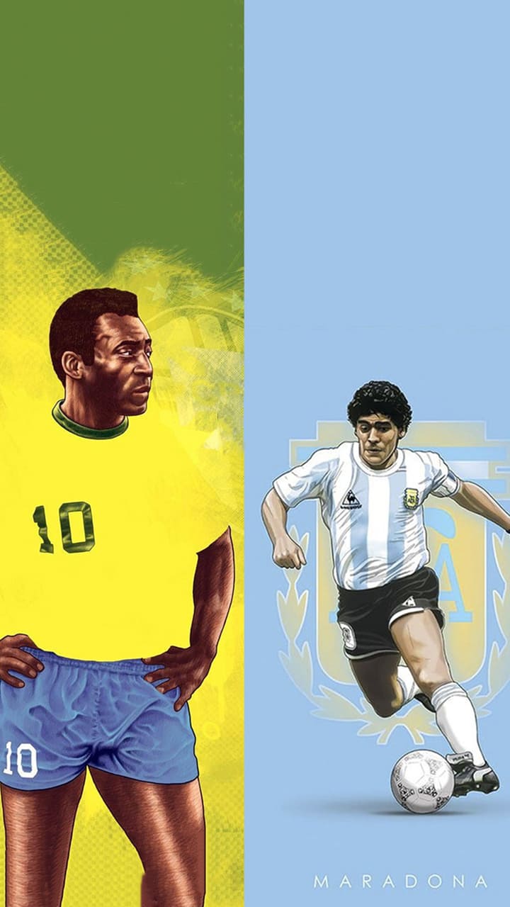 Pele and Maradona Wallpapers