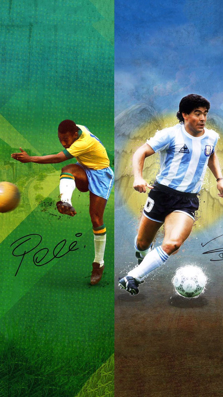Pele and Maradona Wallpapers