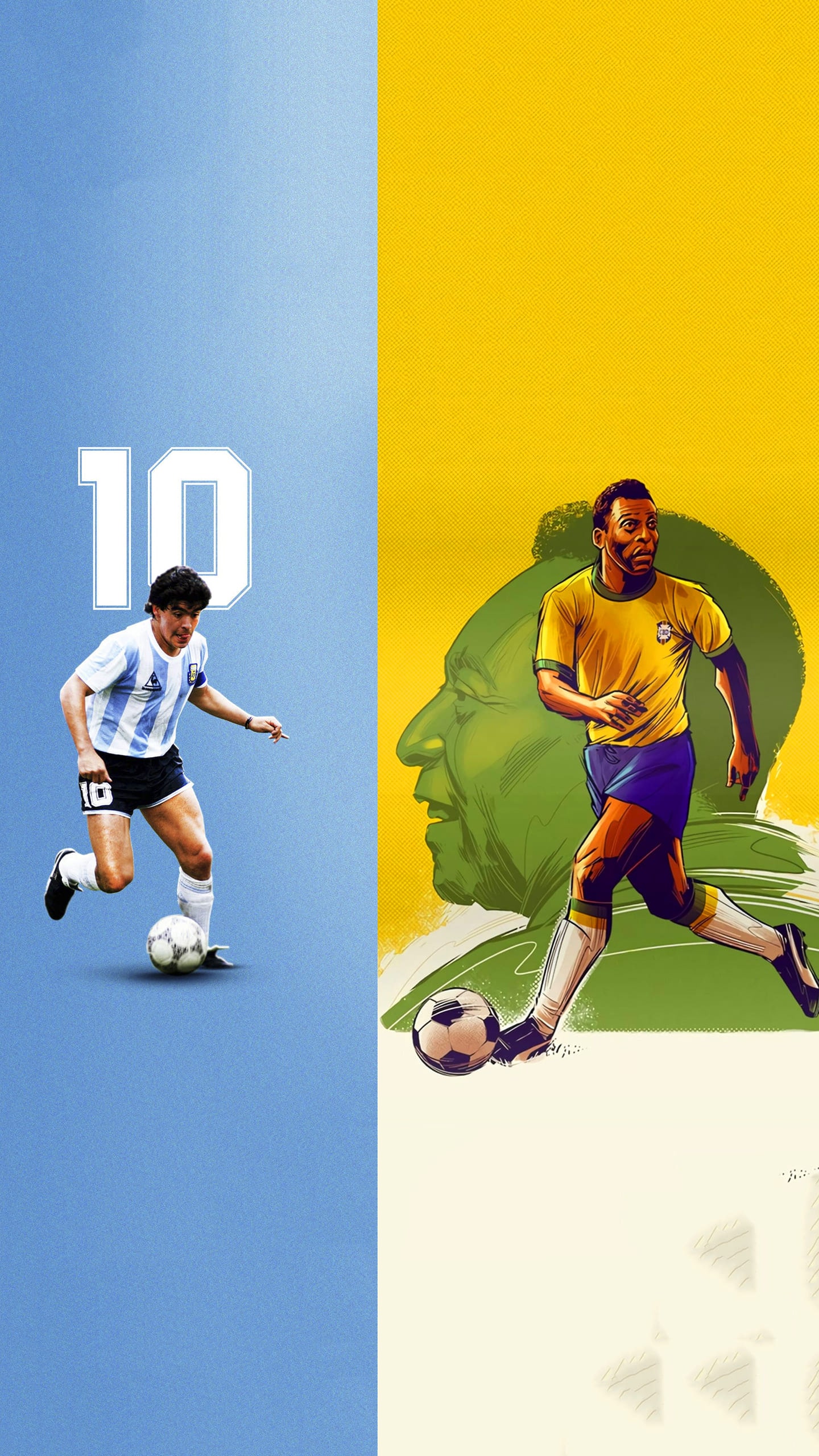 Pele and Maradona Wallpapers