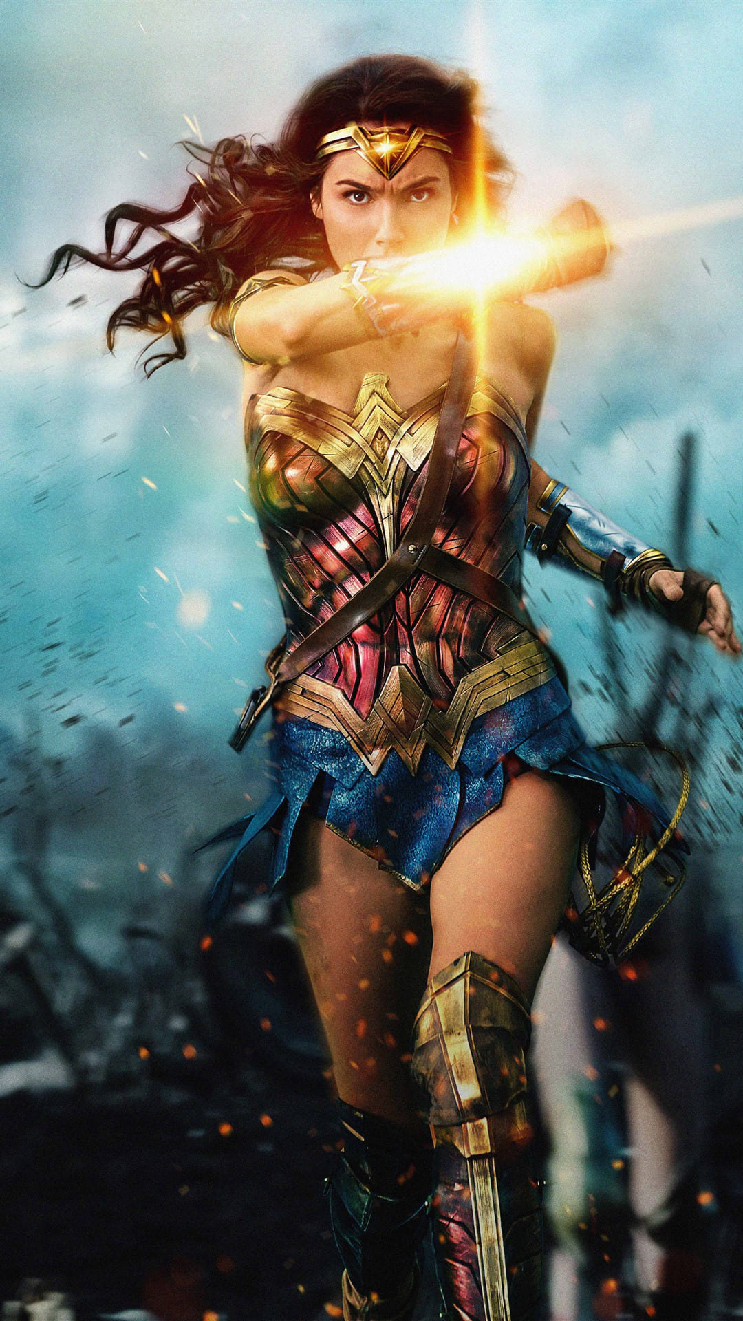 Wonder Woman with green and red lights Wallpaper 4k Ultra HD ID6300