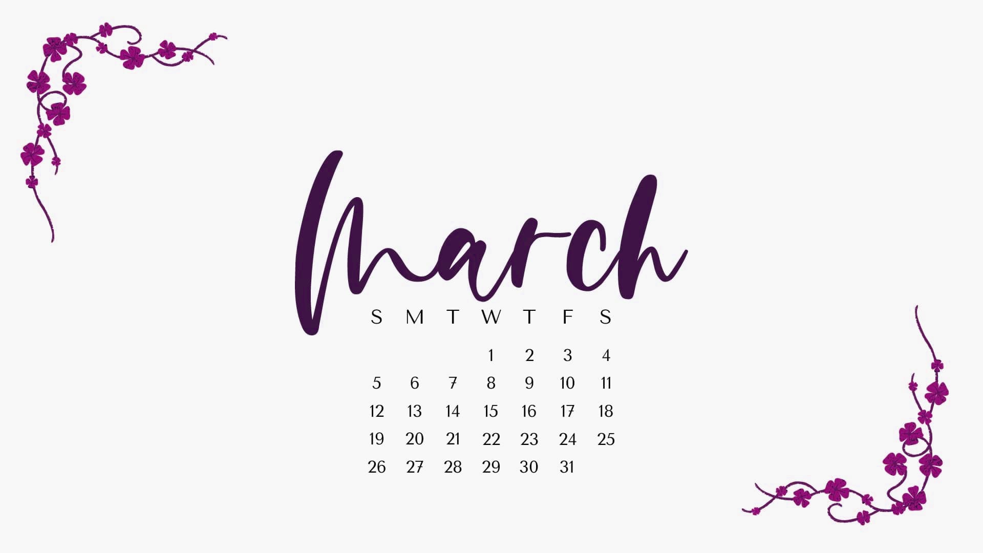 2023 March Calendar Wallpapers