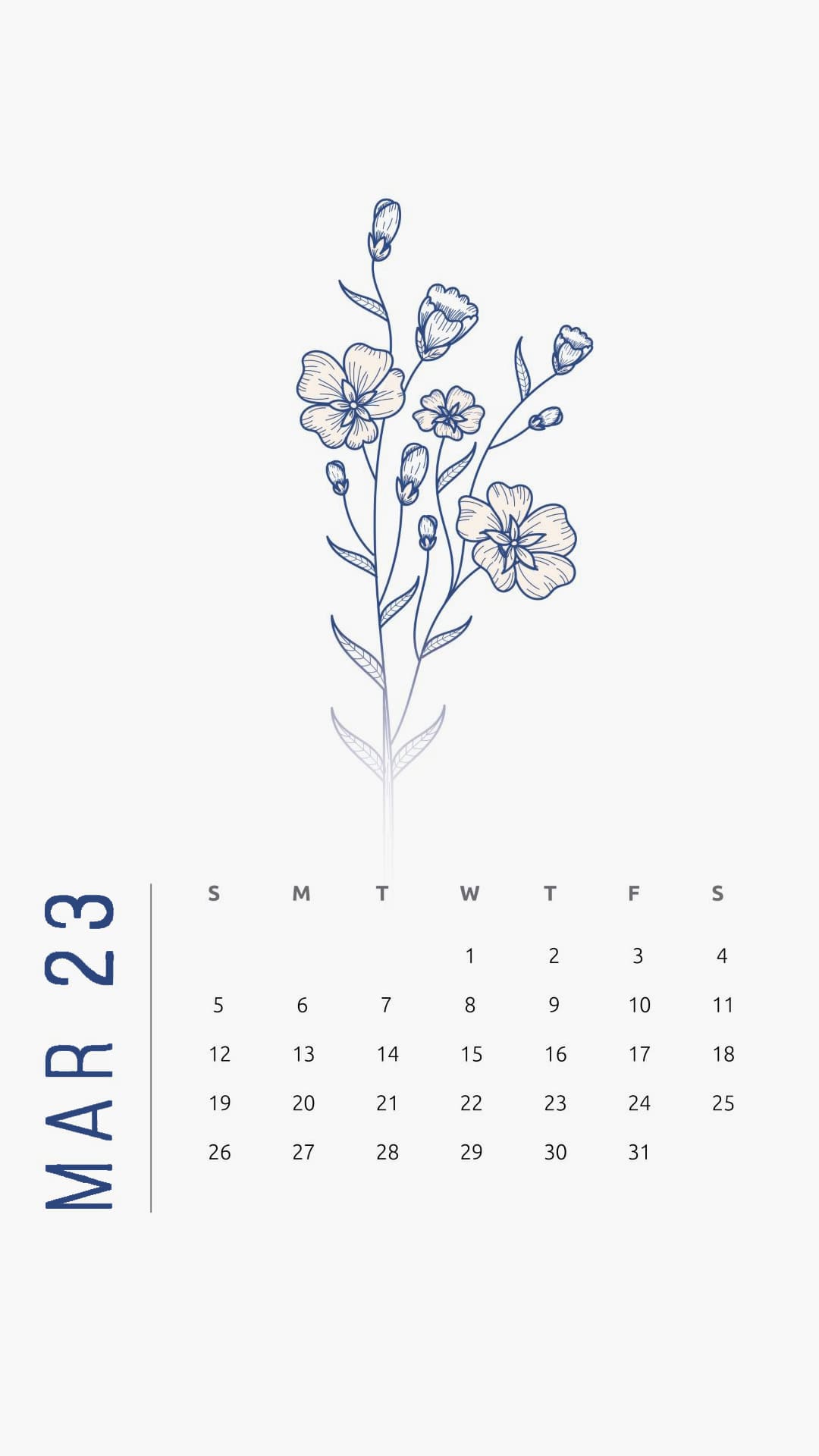 2023 March Calendar Wallpapers