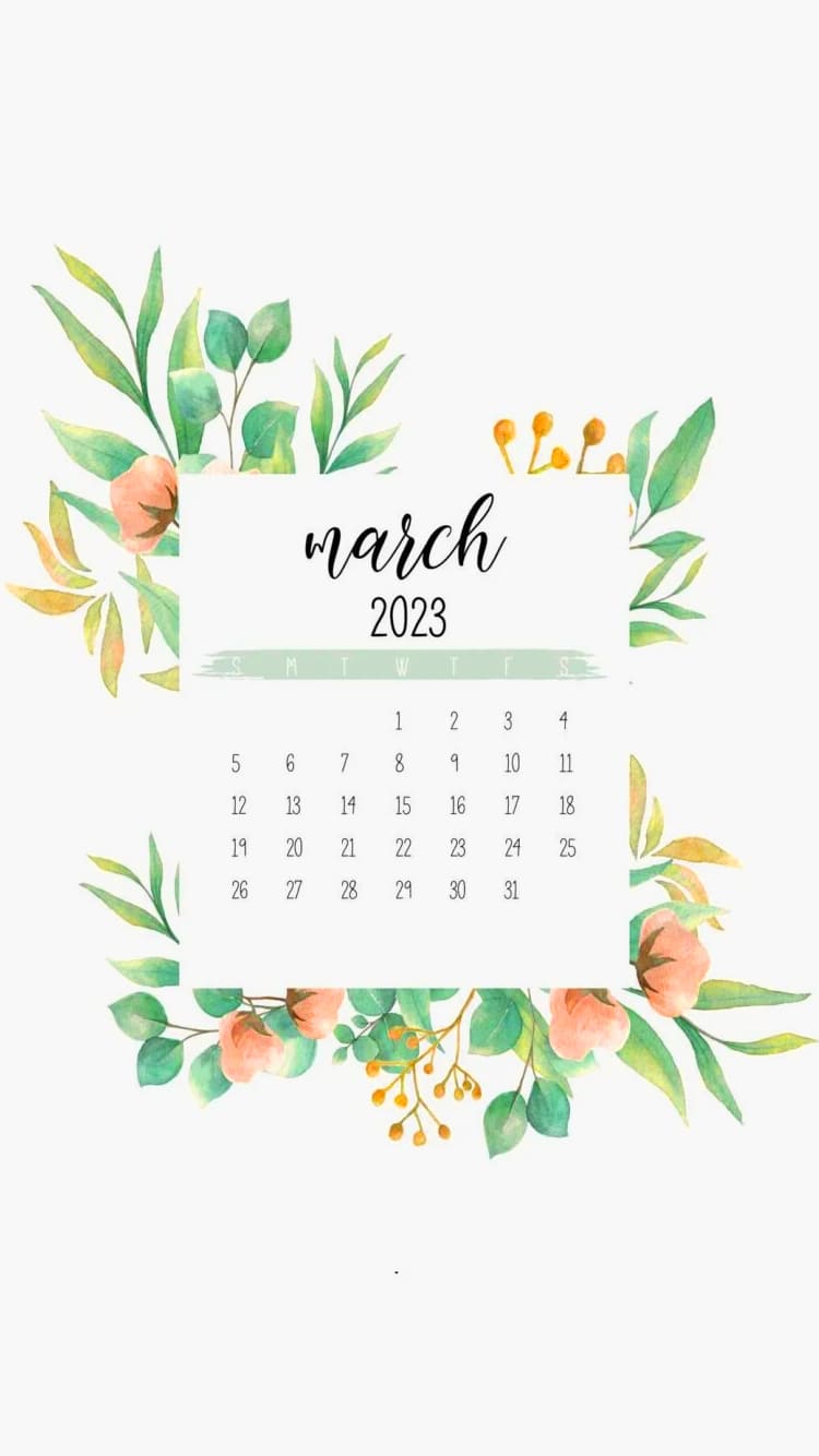 2023 March Calendar Wallpapers