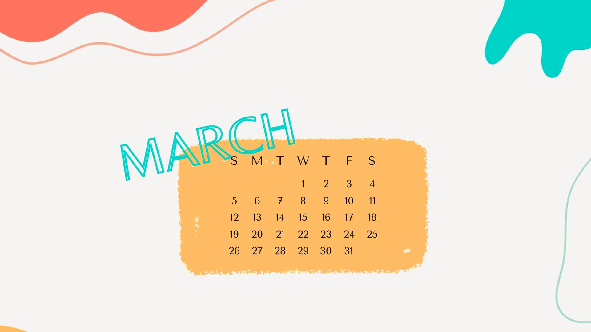 2023 March Calendar Wallpapers