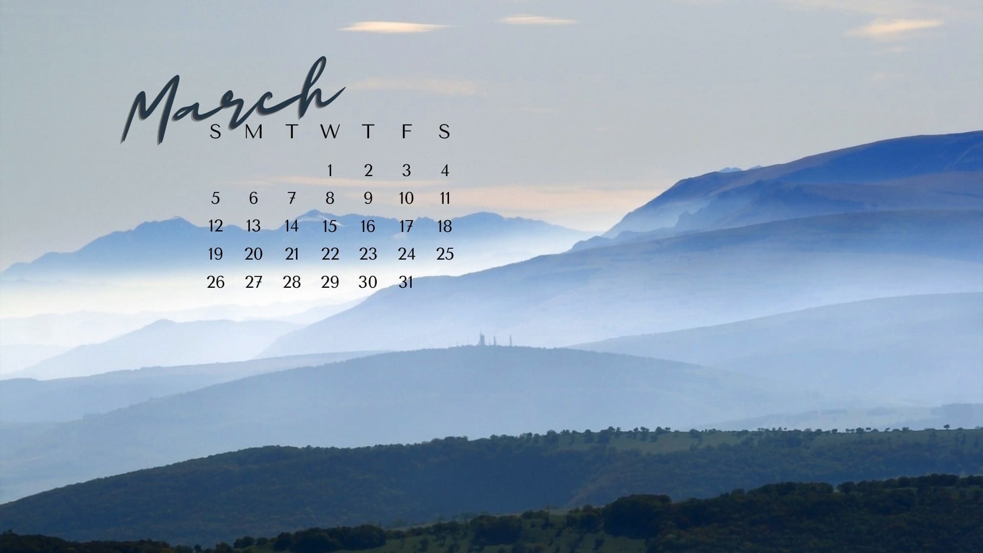 2023 March Calendar Wallpapers