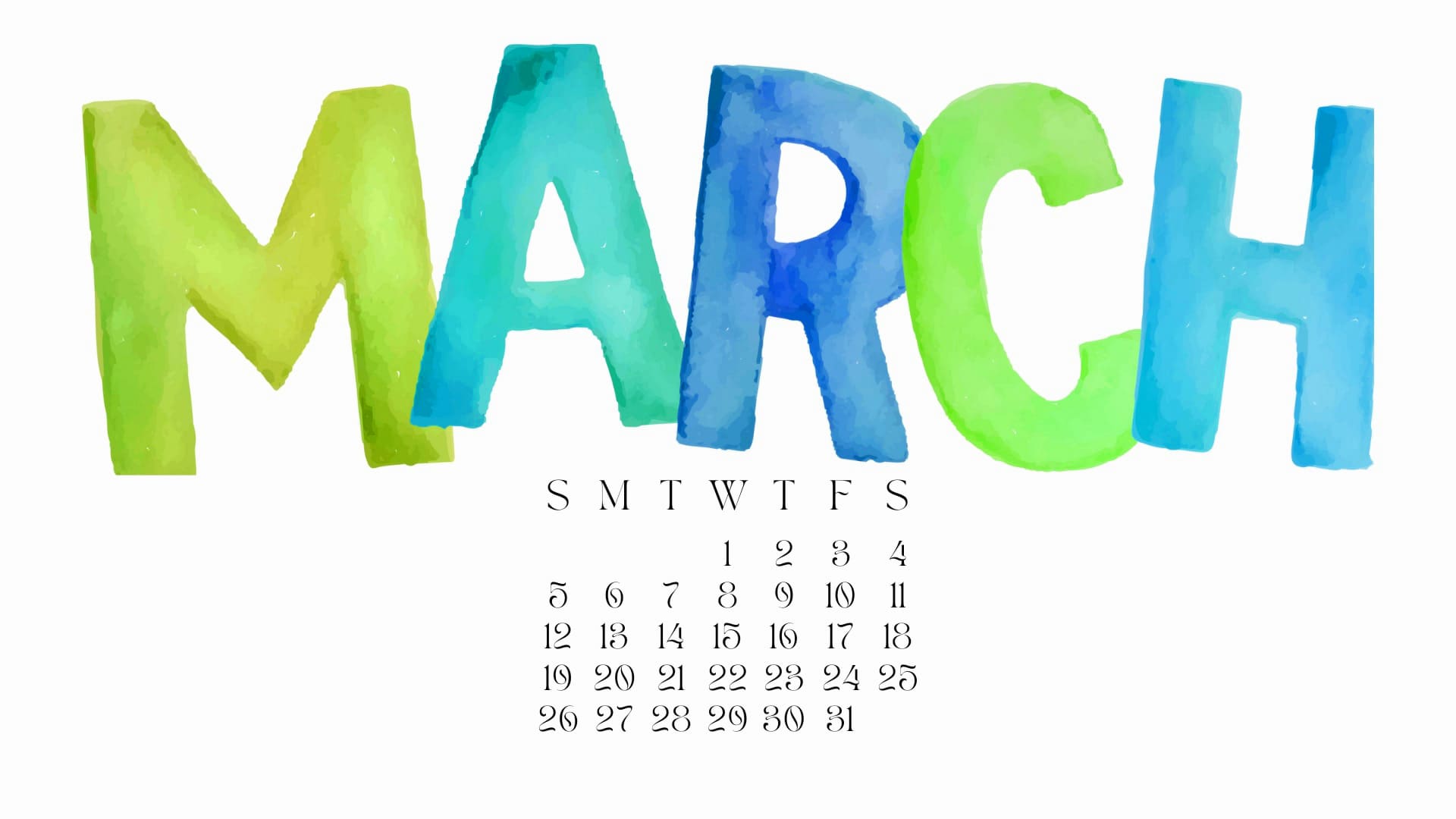 2023 March Calendar Wallpapers