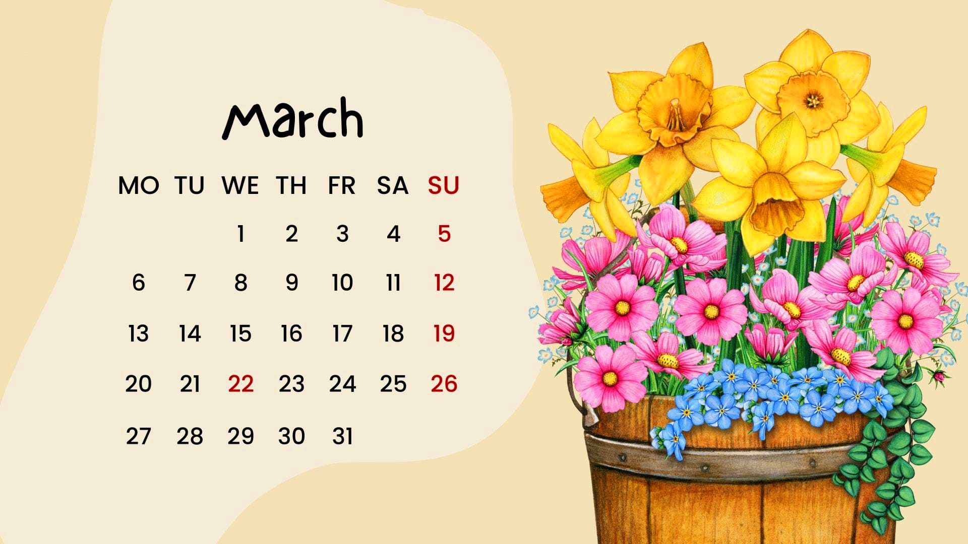 March 2023 Calendar Wallpapers