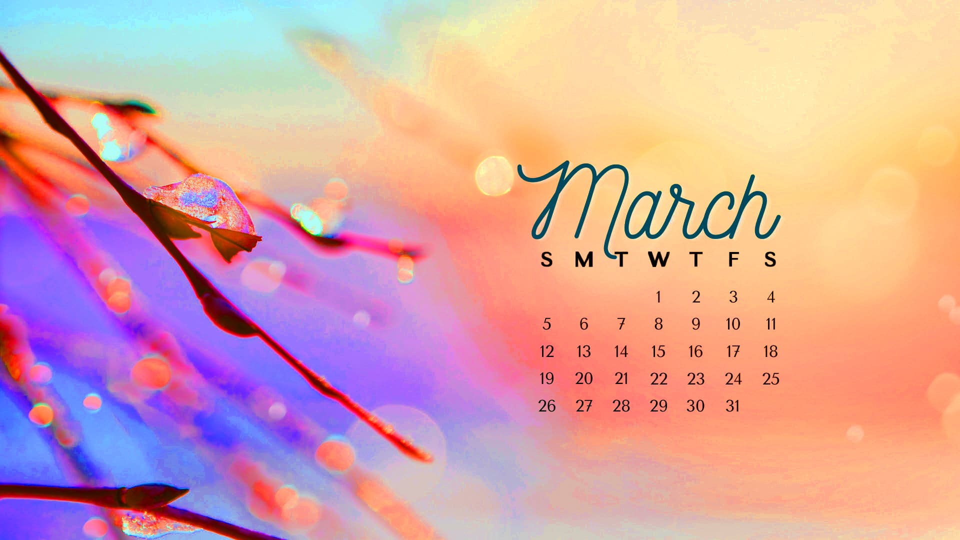 March Calendar 2023 Wallpapers