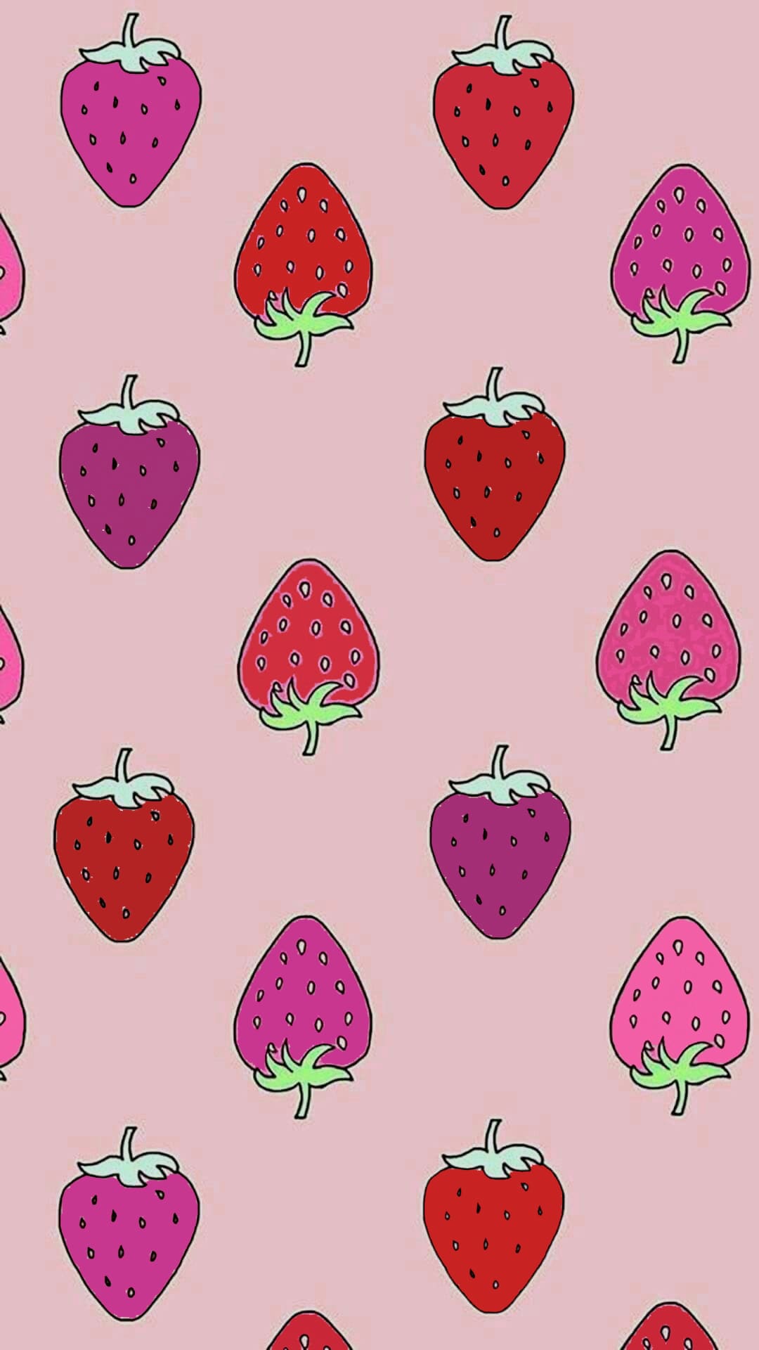 Strawberry Wallpaper  Pink wallpaper computer Strawberry art Minimalist  wallpaper phone