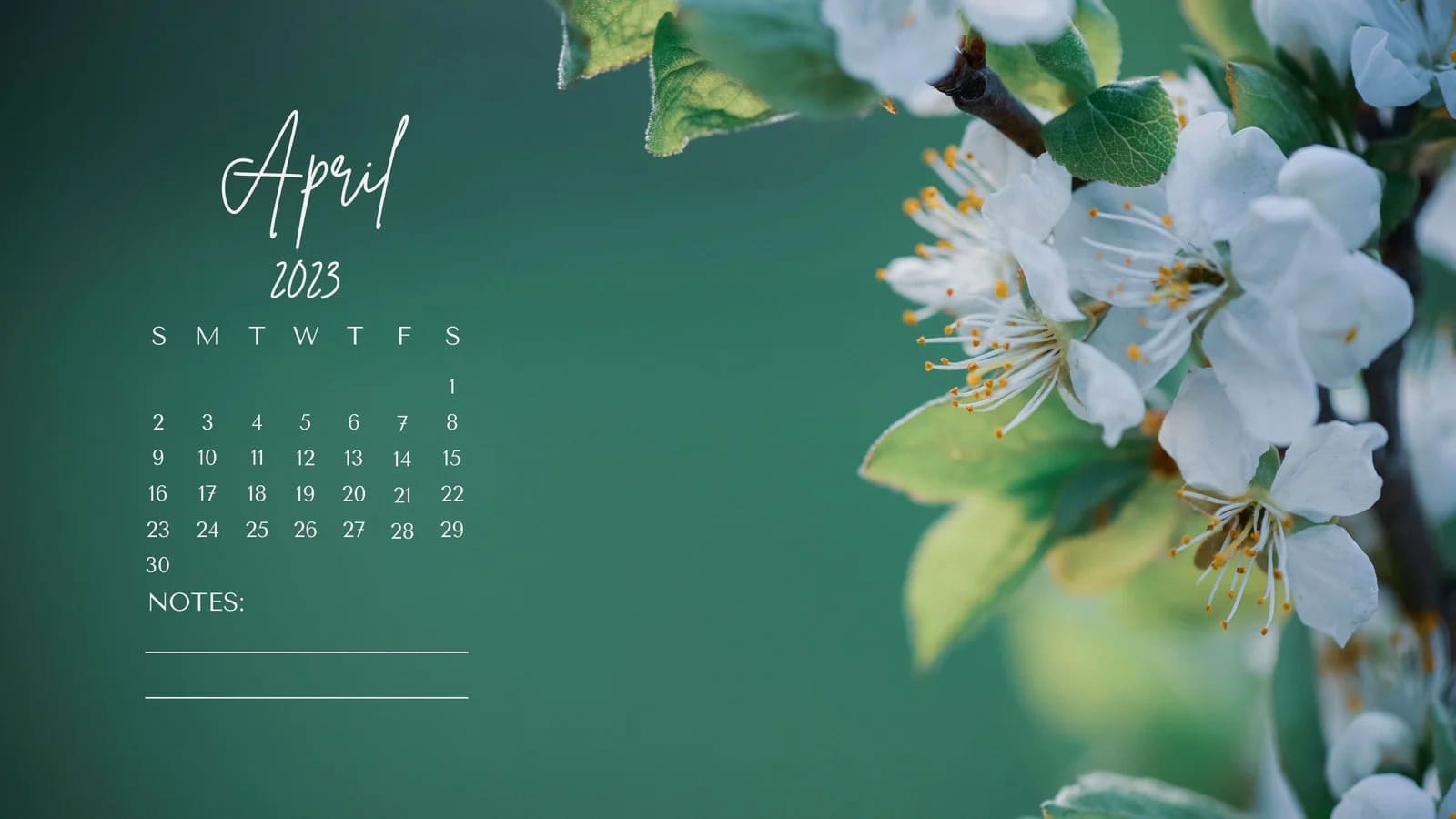 2023 April Calendar Wallpapers