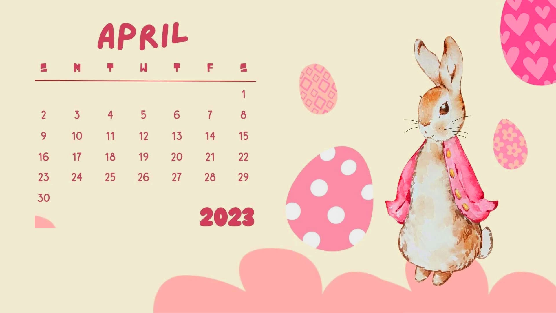 2023 April Calendar Wallpapers