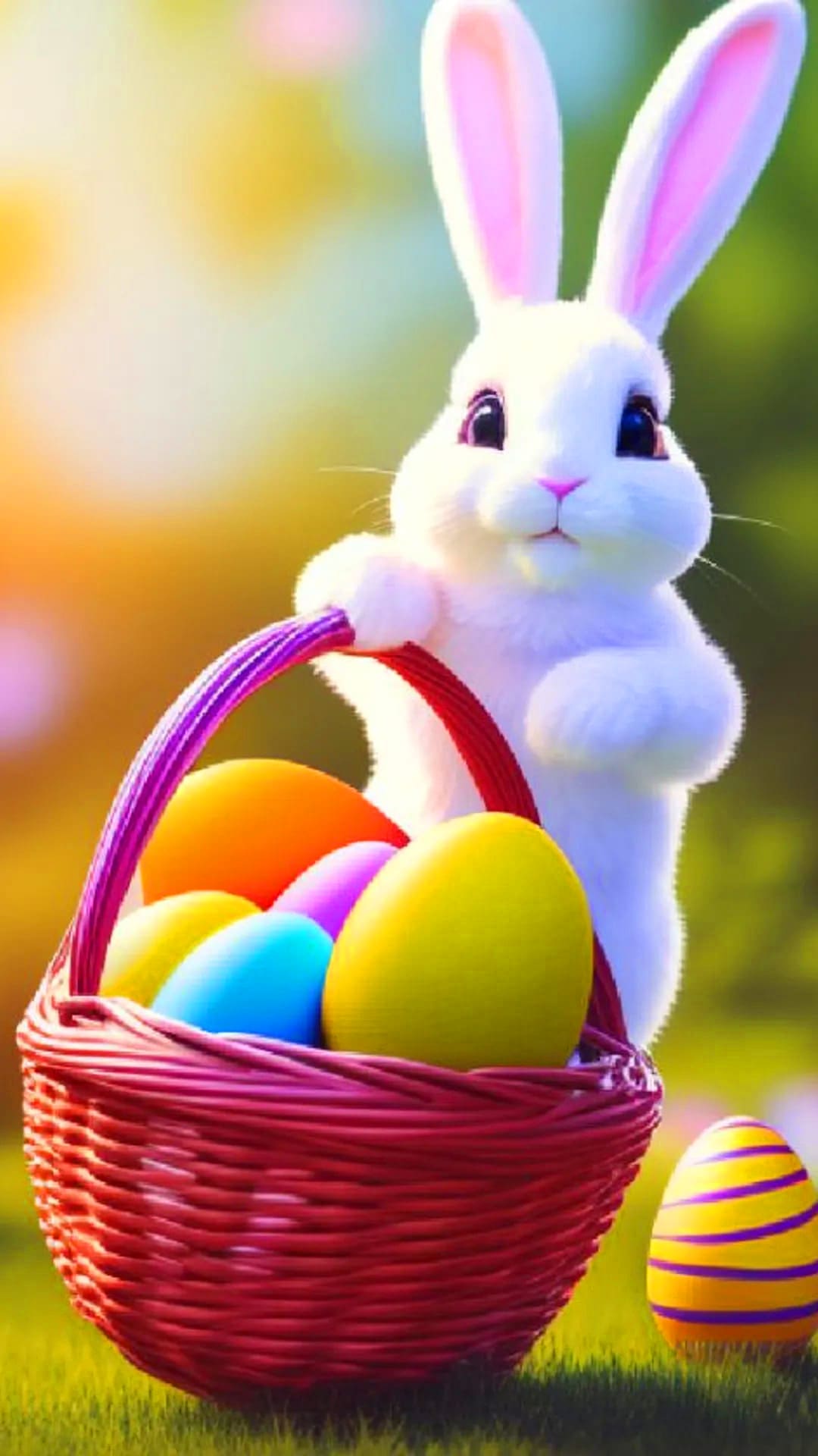Download Cute Easter Bunny On Carrot Wallpaper  Wallpaperscom