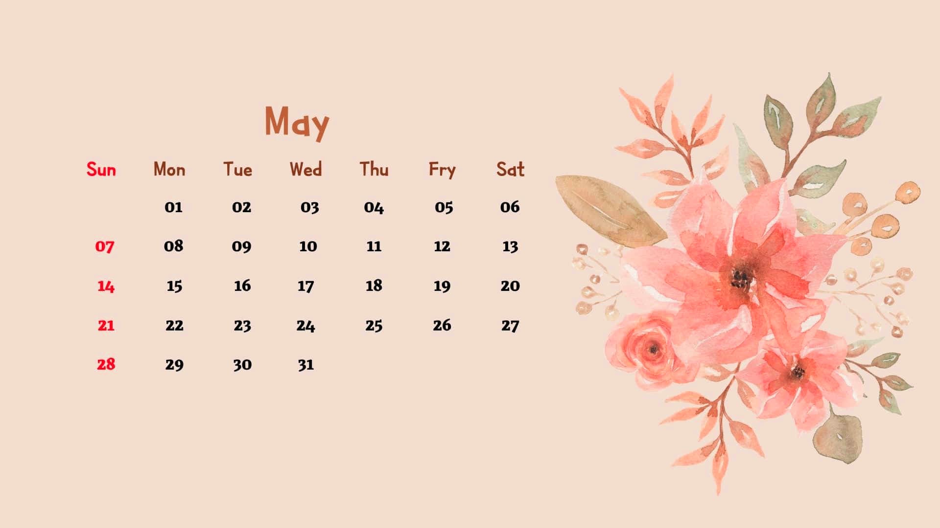 May Calendar 2023 Wallpapers