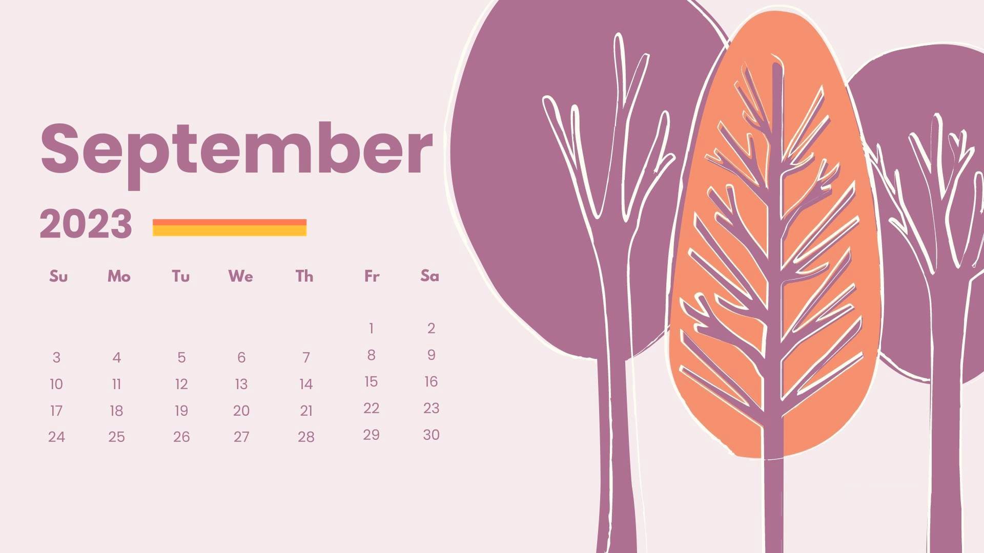 2023 September Calendar Wallpapers