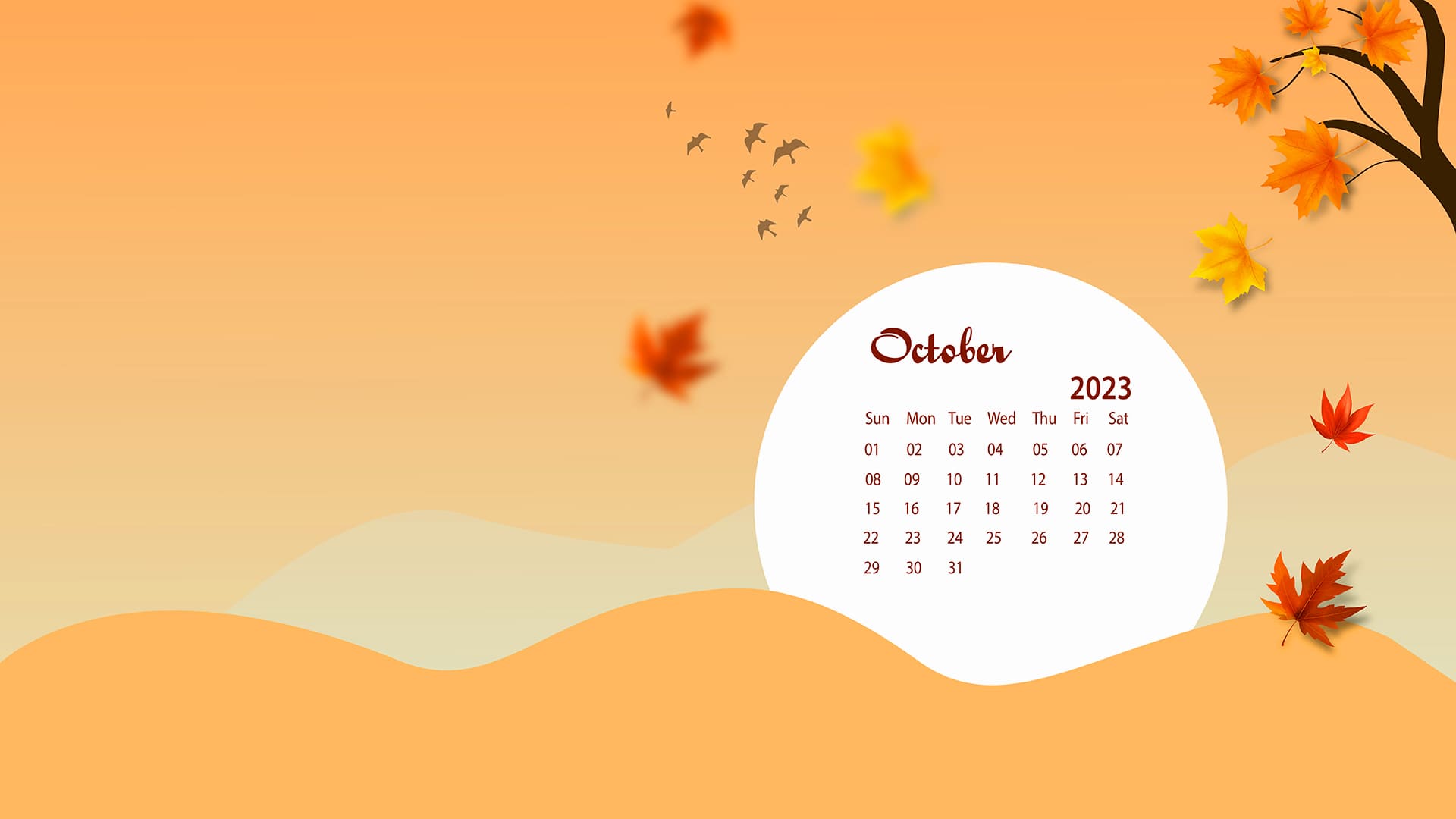October Calendar 2023 Wallpapers
