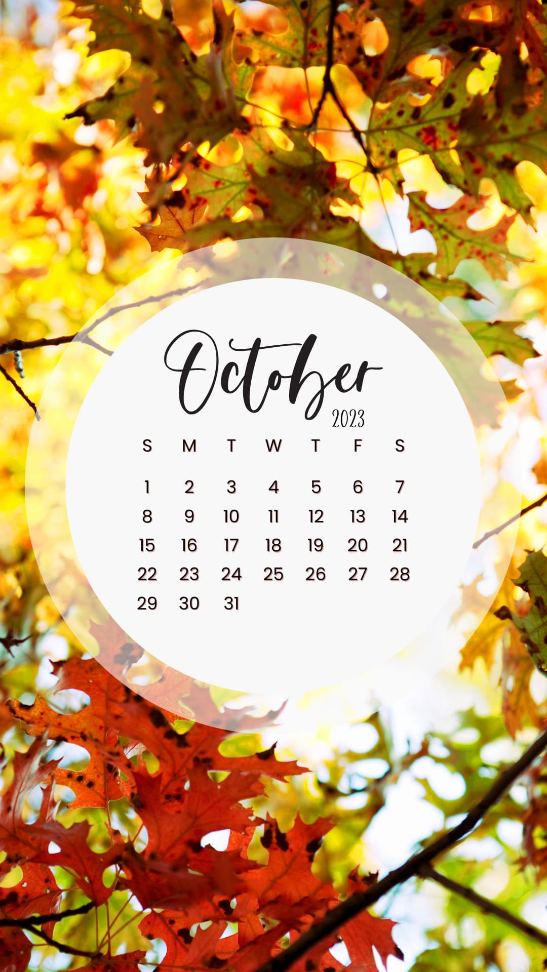 October Calendar 2023 Wallpapers
