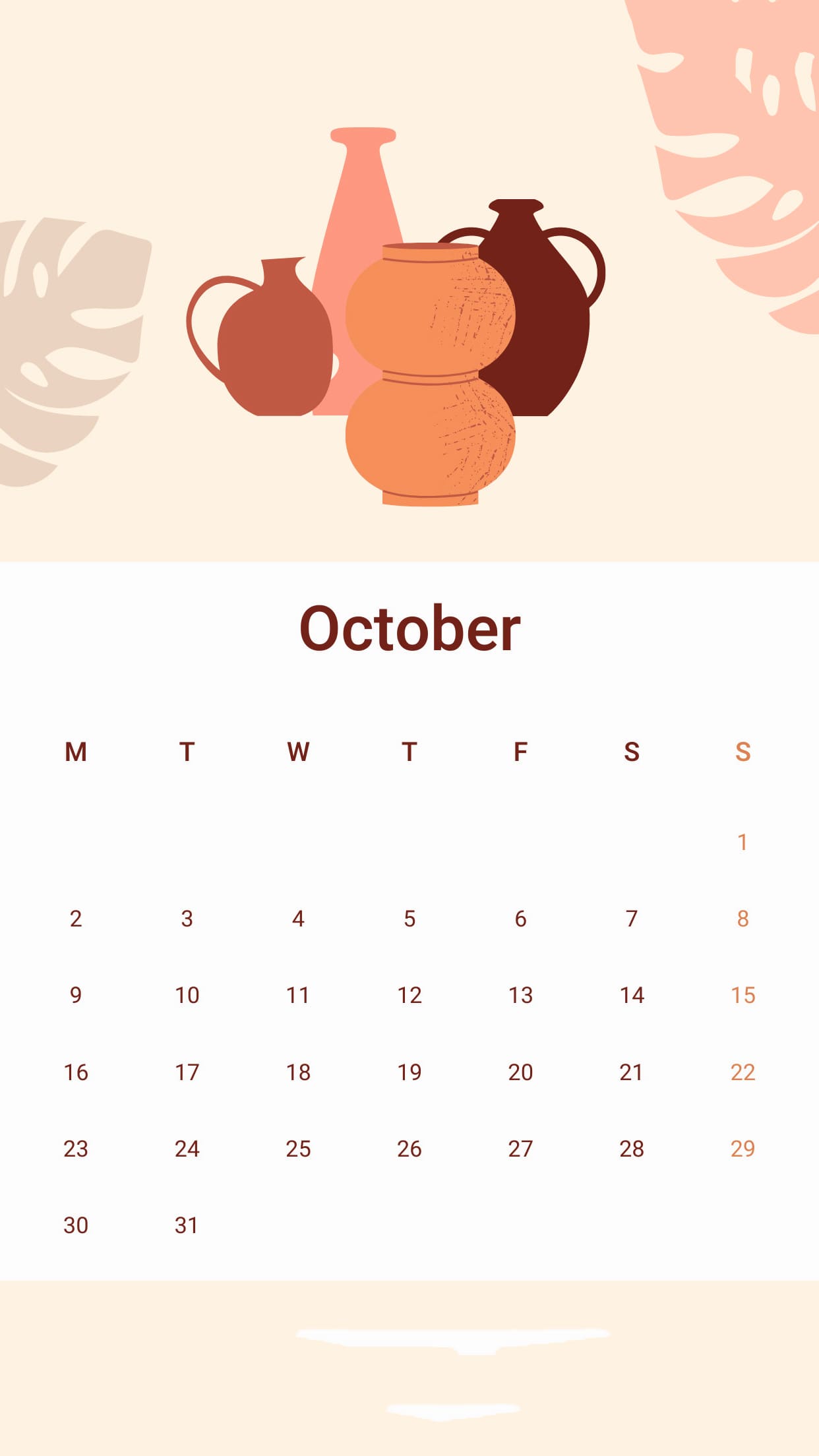 October Calendar 2023 Wallpapers