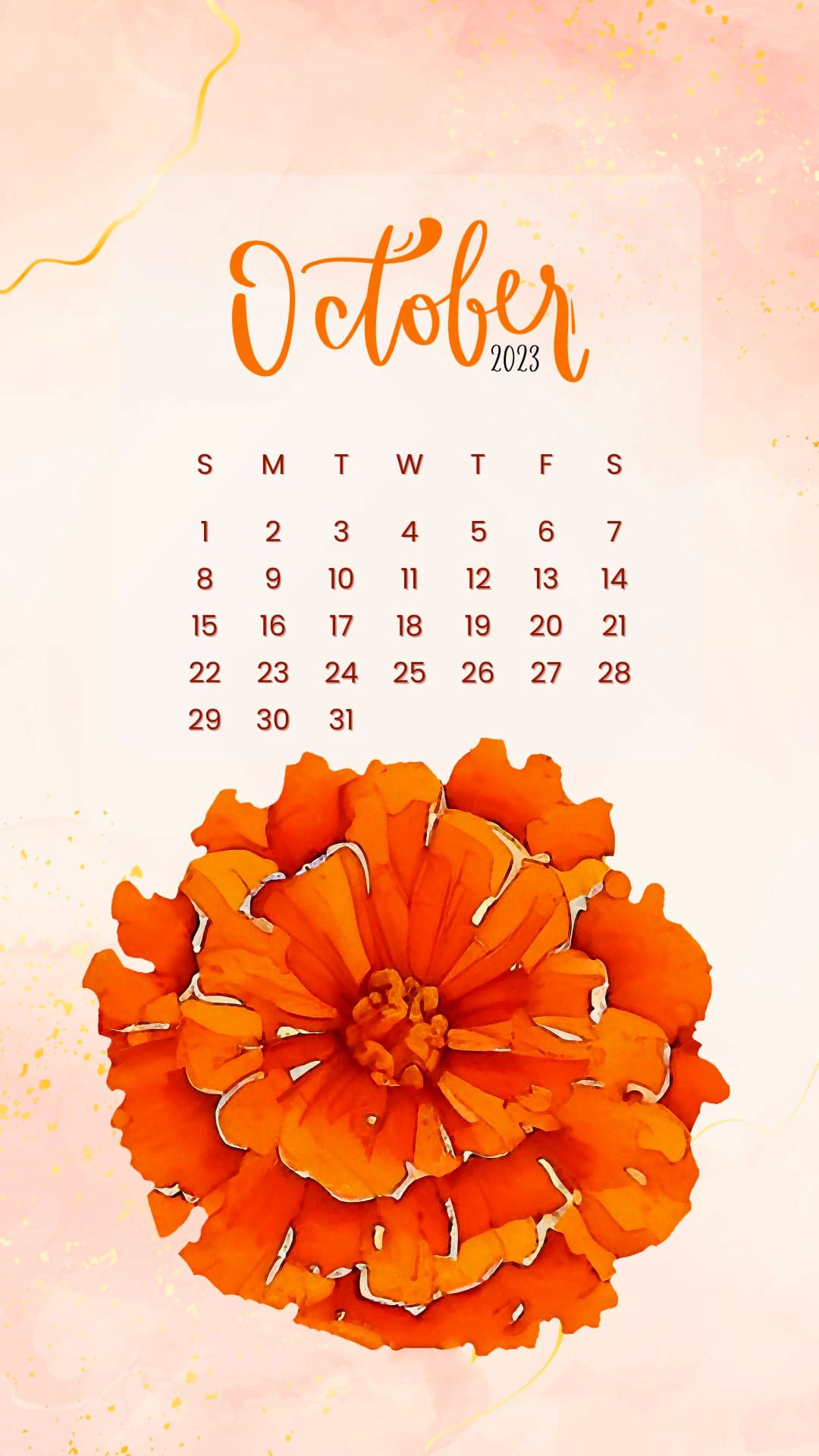 October Calendar 2023 Wallpapers