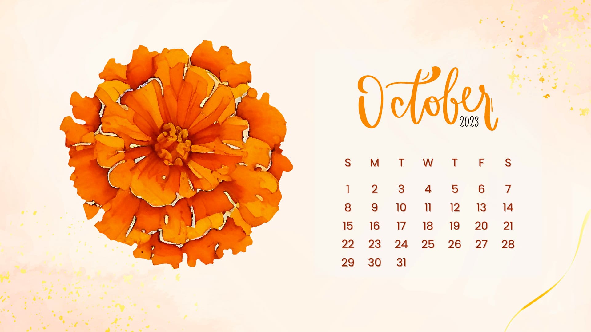 October Desktop Calendar Wallpapers