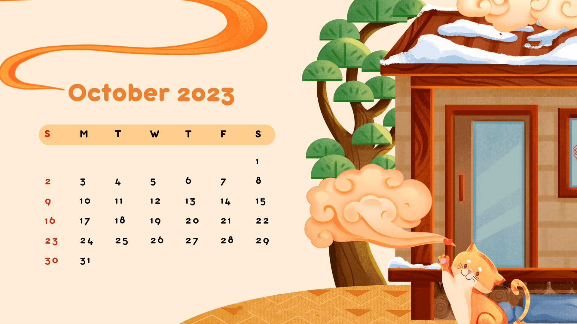 October Desktop Calendar Wallpapers