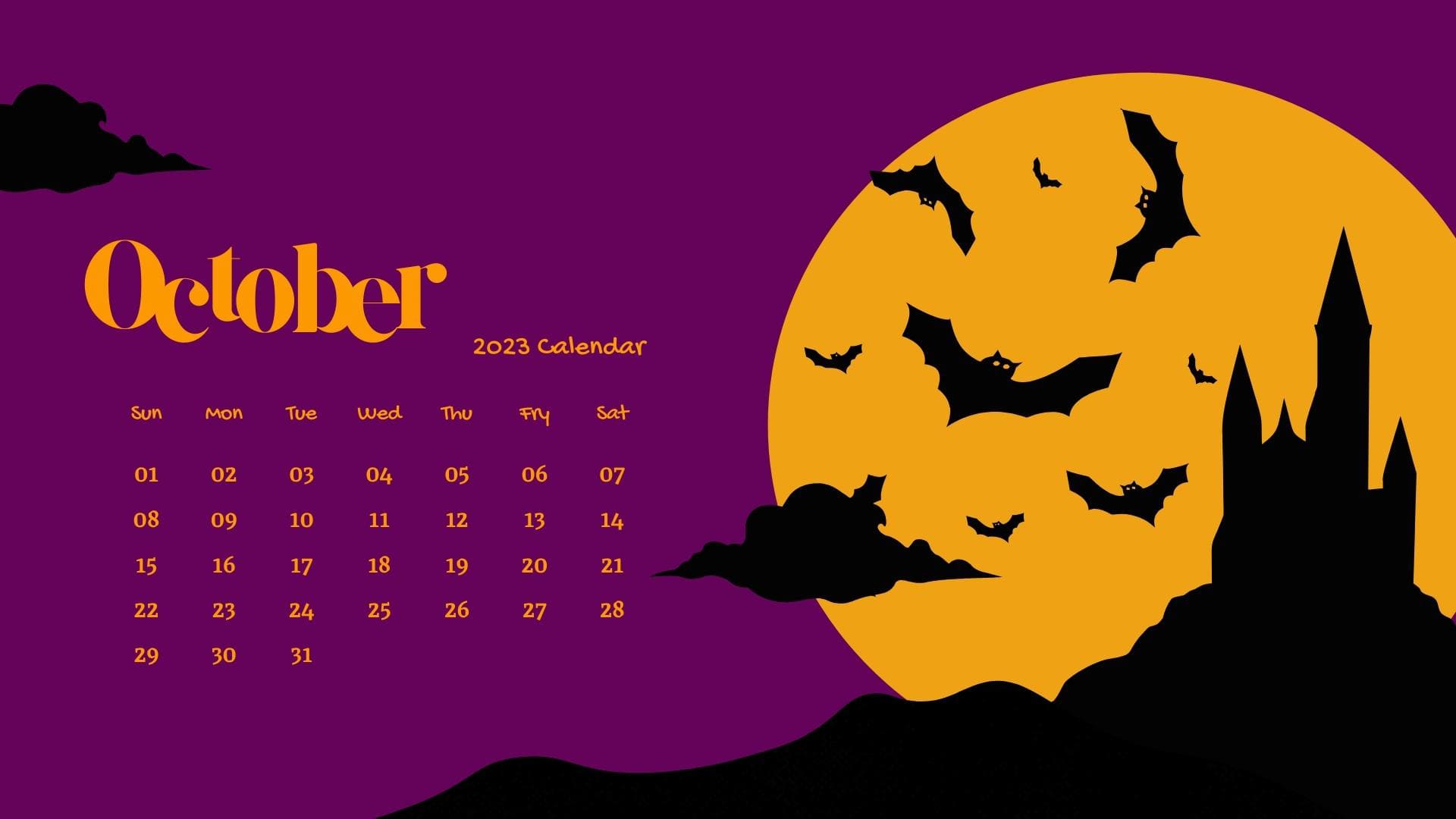 October Desktop Calendar Wallpapers