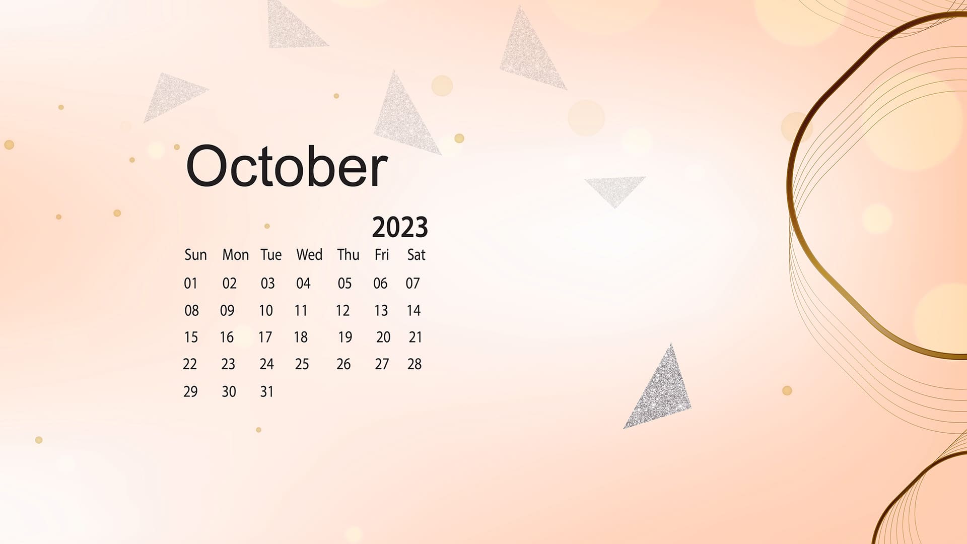 October Desktop Calendar Wallpapers