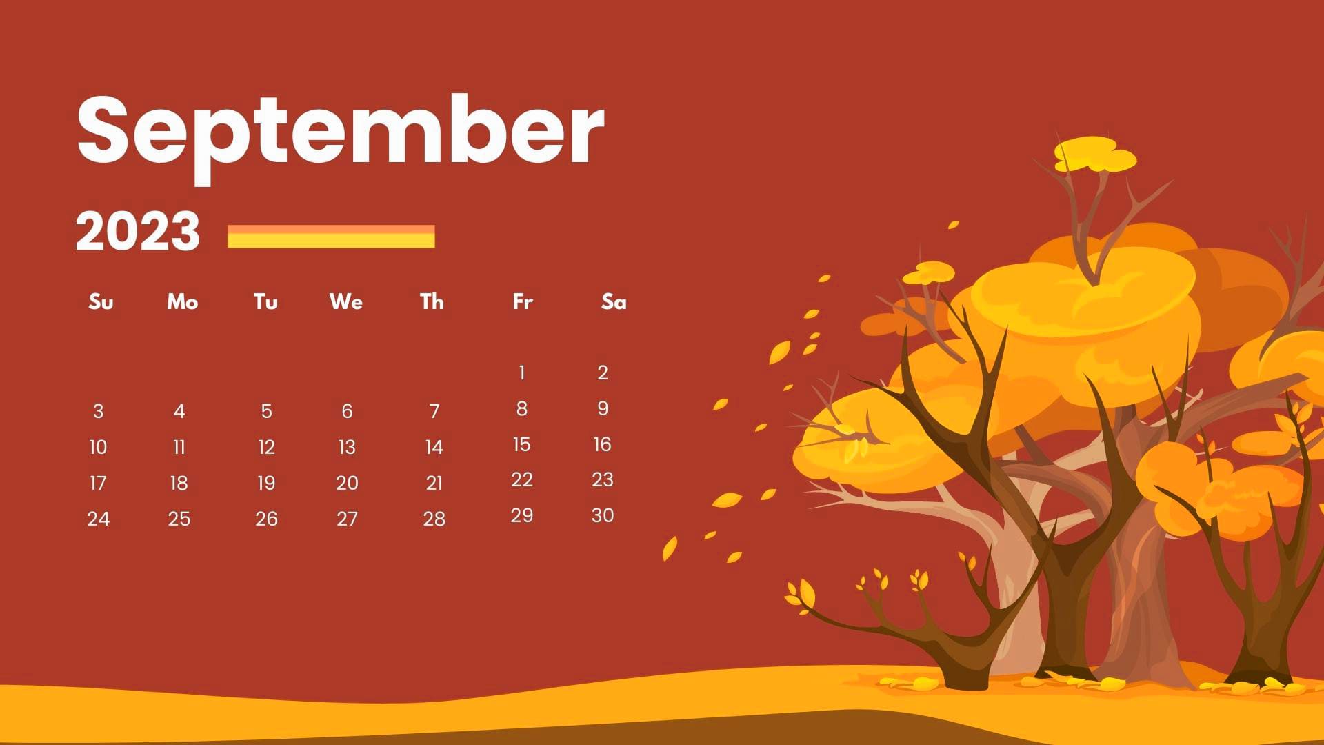 September 2023 Calendar Wallpapers