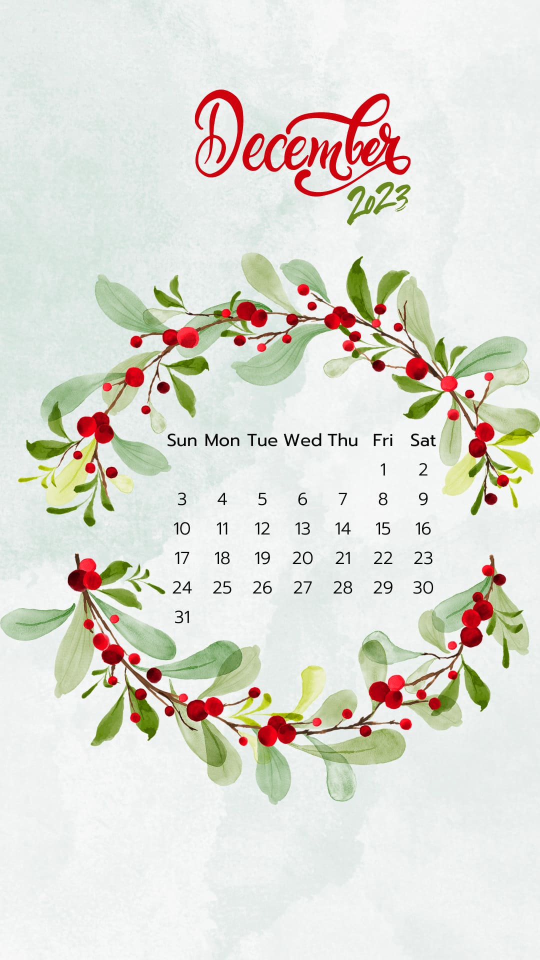 December 2023 Calendar Wallpapers