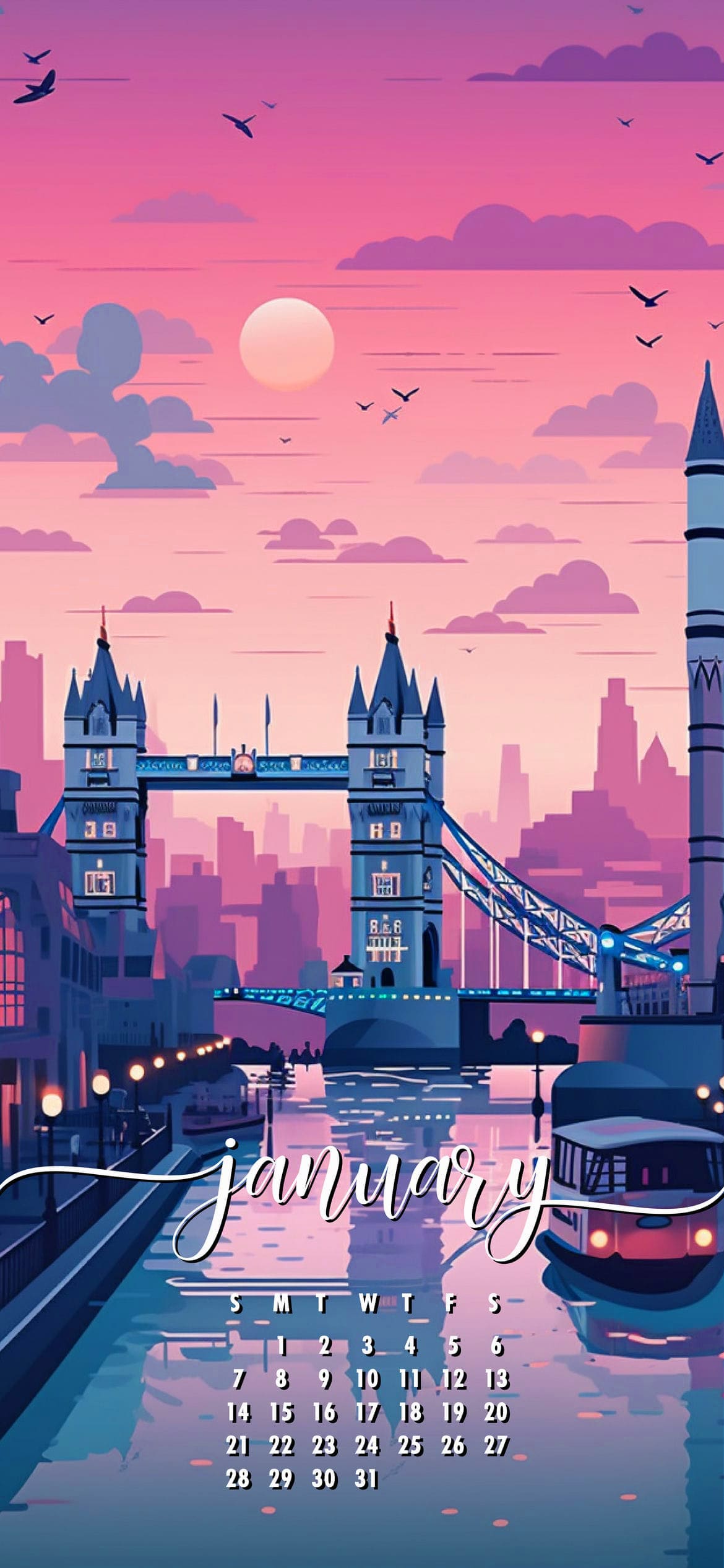 January 2024 Calendar Wallpaper TubeWP