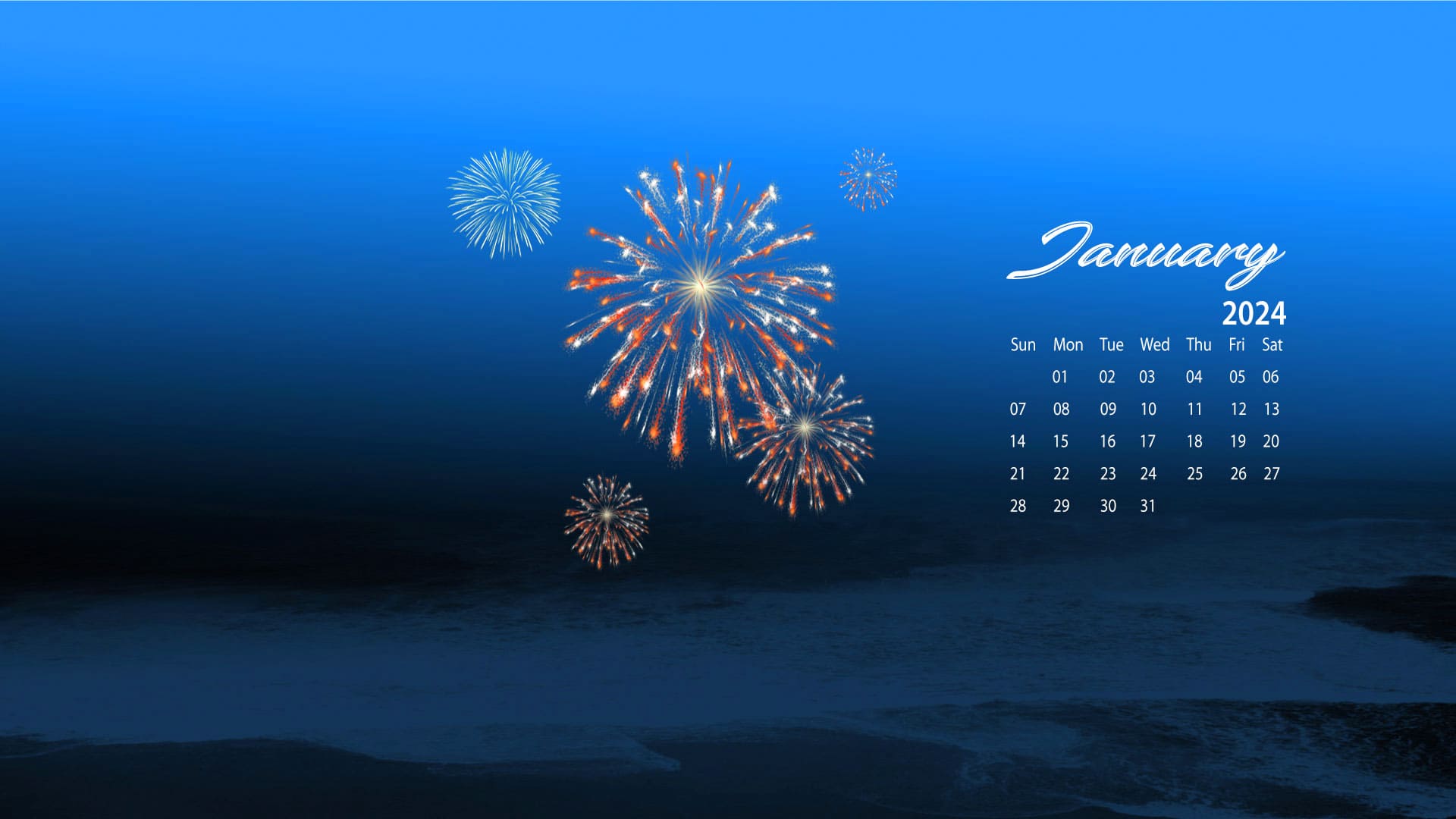 January 2024 Desktop Calendar Wallpapers