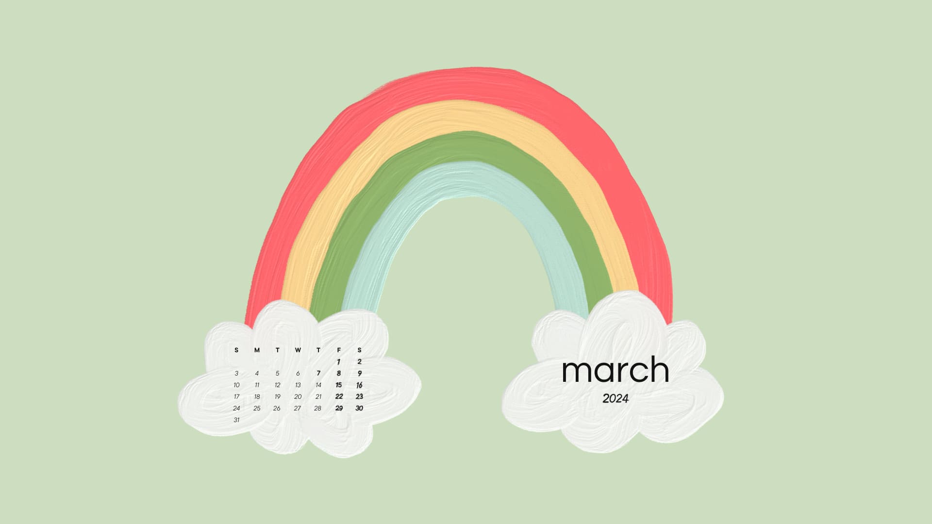 2024 March Calendar Wallpapers