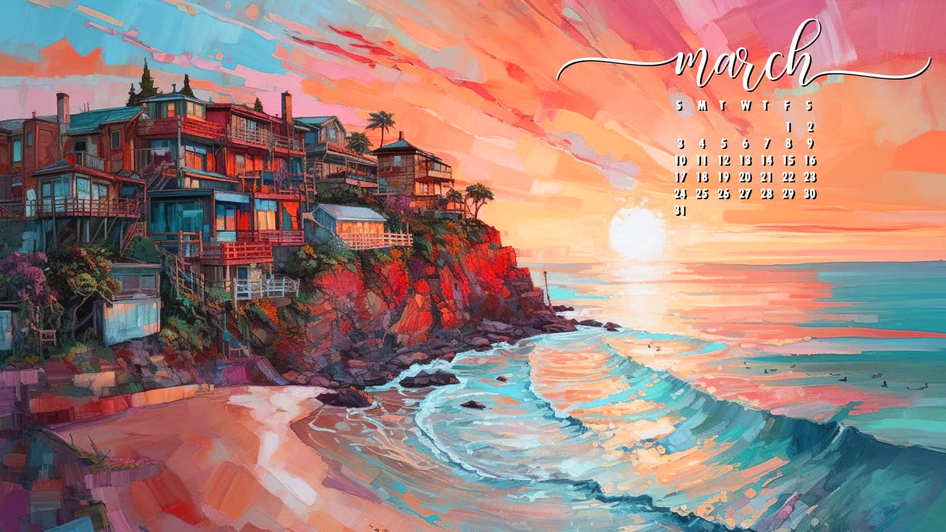 2024 March Calendar Wallpapers