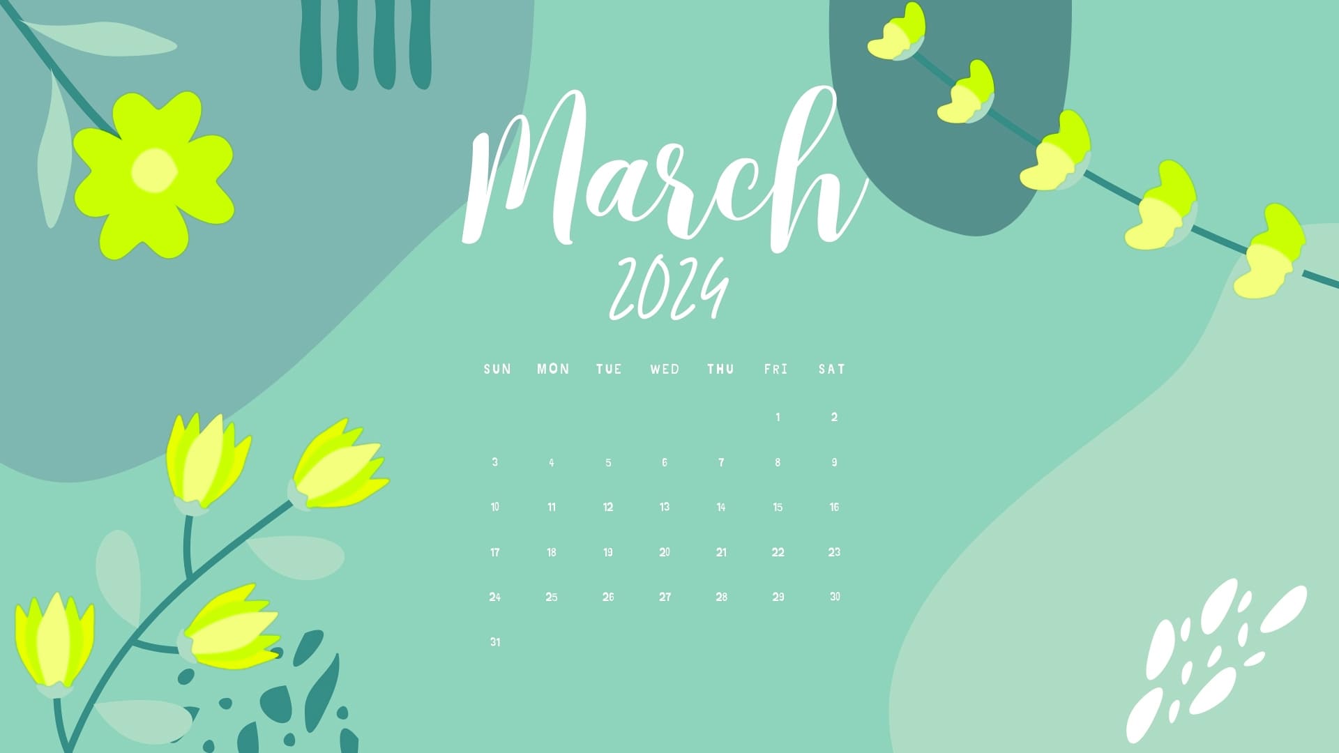 2024 March Calendar Wallpapers
