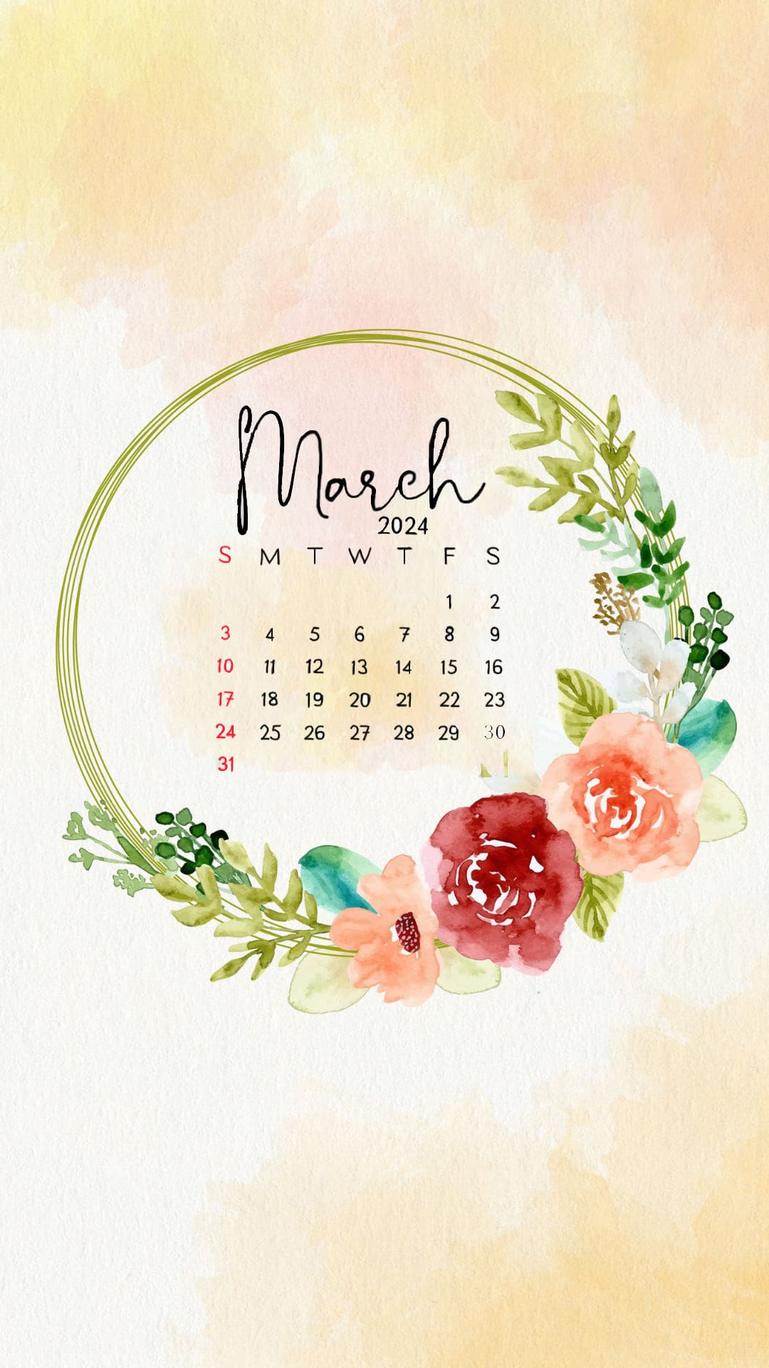 2024 March Calendar Wallpapers