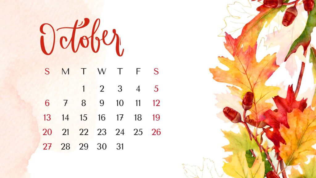 2024 October Calendar Wallpapers TubeWP