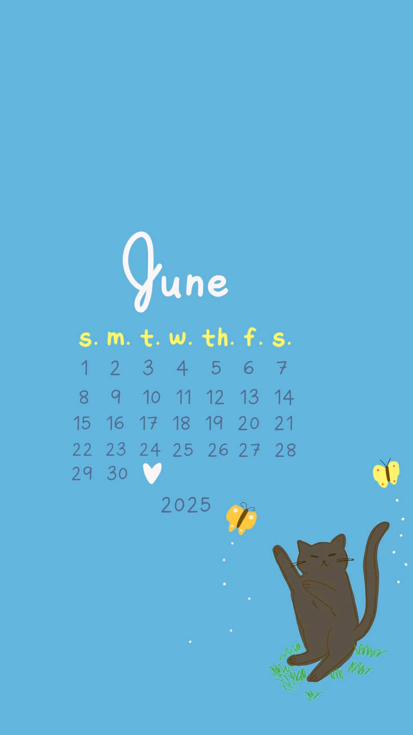 June Calendar 2025 Wallpaper